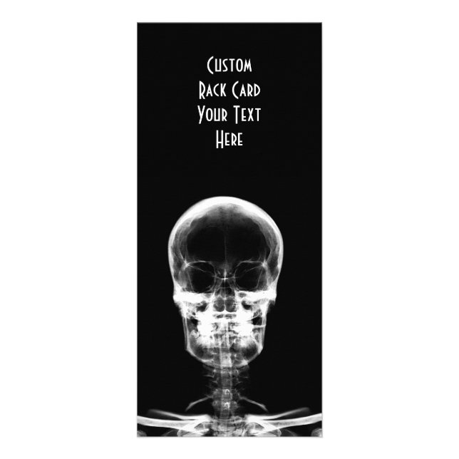 X-RAY VISION SKELETON SKULL - B&W RACK CARD (Front)
