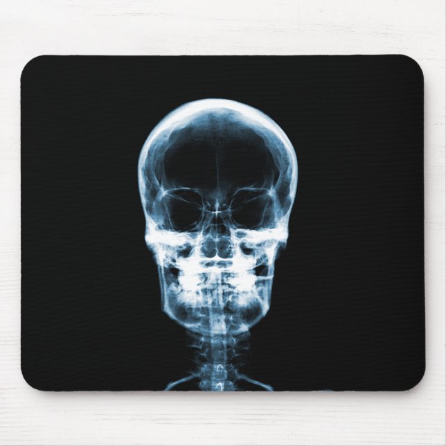 X-RAY VISION SKELETON SKULL - BLUE MOUSE PAD (Front)