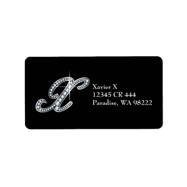 X Script "Diamond Bling" Label (Front)