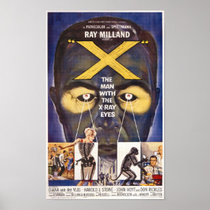 X, The Man with the X-Ray Eyes - Vintage Sci-Fi Poster