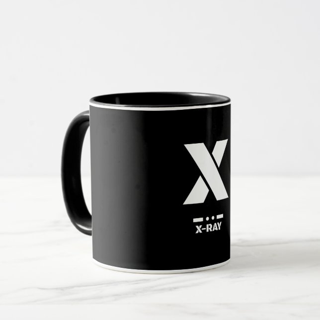 X(X-ray) NATO Phonetic Alphabet & Morse Code Mug (Front Left)