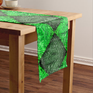 Xadrez verde falsa grama ou folhas de coqueiro. medium table runner