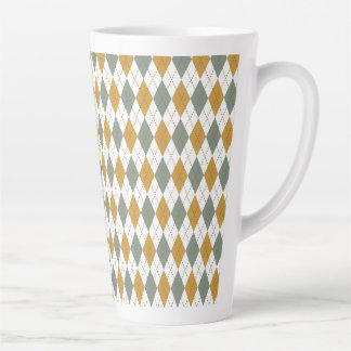 Xanadu and Gold Winter Argyle Latte Mug