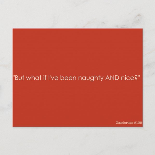 Xanderism #129 Christmas Postcard Naughty&Nice red (Front)