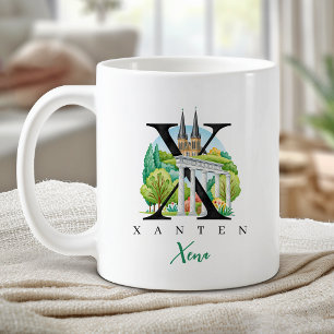 Xanten Germany Monogram Letter X Personalized Gift Coffee Mug