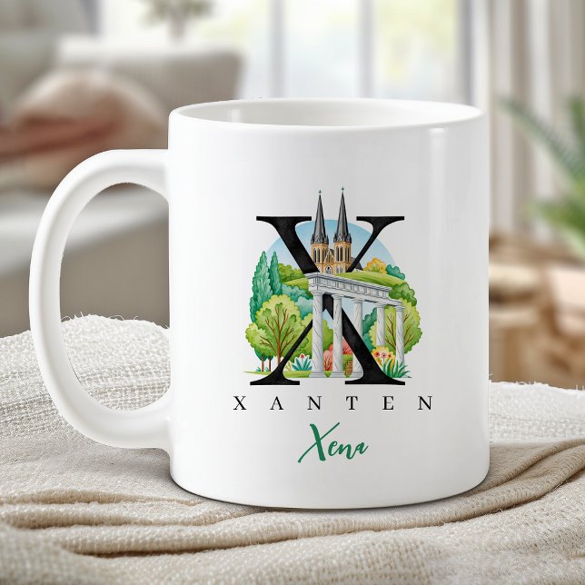 Xanten Germany Monogram Letter X Personalized Gift Coffee Mug (Xanten Germany Monogram Letter X Personalized Gift Coffee Mug)
