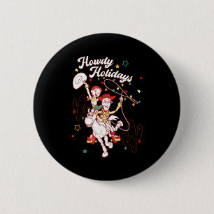 Xar Christmas Howdy Holidays Friends  2 Inch Round Button