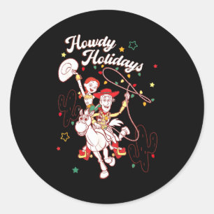Xar Christmas Howdy Holidays Friends Classic Round Sticker