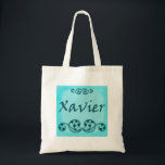Xavier Ornamental Bag<br><div class="desc">Personalized with the name Xavier  on a blue background with scroll work.</div>