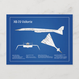 XB-70 Valkyrie - Airplane Blueprint Plans ABD Postcard