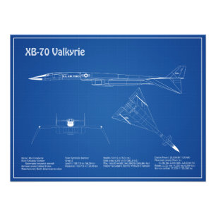 XB-70 Valkyrie - Airplane Blueprint Plans AD Photo Print
