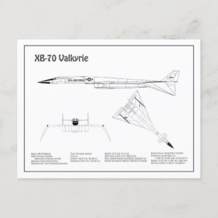 XB-70 Valkyrie - Airplane Blueprint Plans BD Postcard