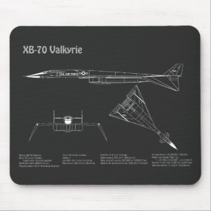XB-70 Valkyrie - Airplane Blueprint Plans PD Mouse Pad