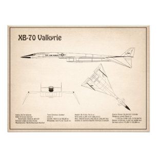 XB-70 Valkyrie - Airplane Blueprint Plans SD Photo Print
