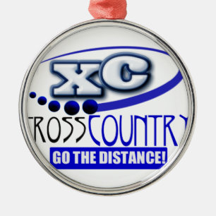 XC CROSS COUNTRY GO THE DISTANCE METAL ORNAMENT