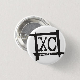 XC Cross Country Runner Button