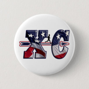 XC CROSS COUNTRY USA FLAG WRAPPED 2 INCH ROUND BUTTON