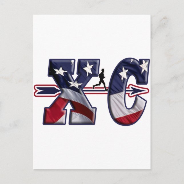 XC CROSS COUNTRY USA FLAG WRAPPED POSTCARD (Front)