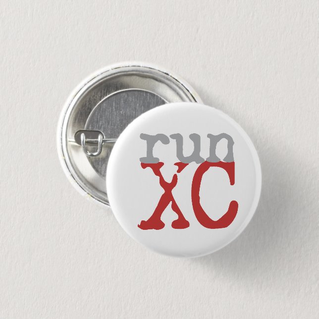 XC Run - Cross Country Running 1 Inch Round Button (Front & Back)