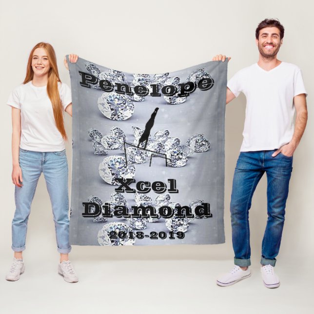 Xcel Diamond Girls Gymnastics Personalized Blanket (In Situ)