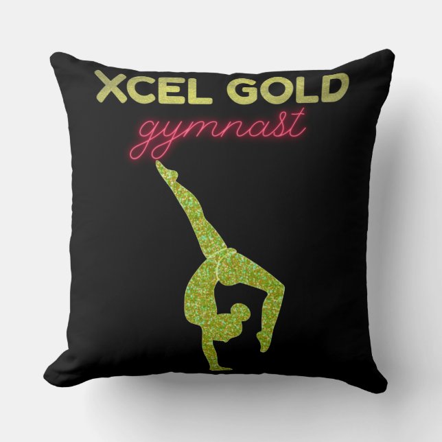 Xcel Gold Gymnastics   Throw Pillow (Front)