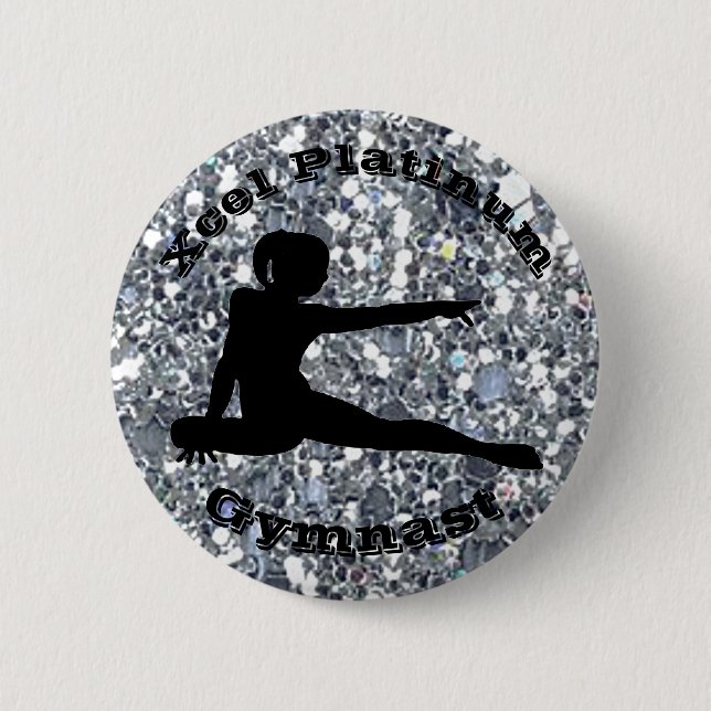 Xcel Platinum Gymnast - Girls Gymnastics Button (Front)