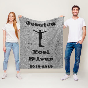 Xcel Silver Gymnastics Personalized Fleece Blanket
