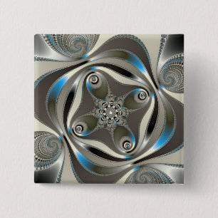xChrome - Fractal 2 Inch Square Button