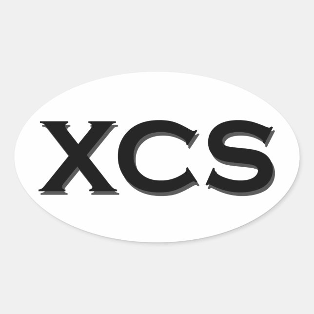 XCS (cross country skiing) Logo Oval Sticker (Front)