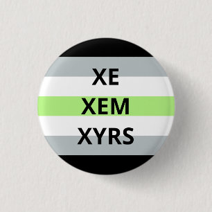Xe/Xem/Xyrs Pronouns Agender Badge 1 Inch Round Button