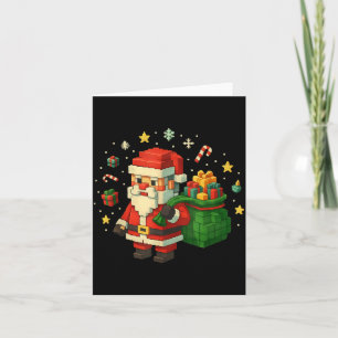 Xel Santa Claus With Retro Gamer Christmas  Card