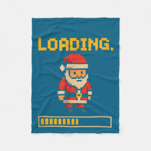 Xel Santa Loading Retro Christmas Gamer Shirt Fleece Blanket
