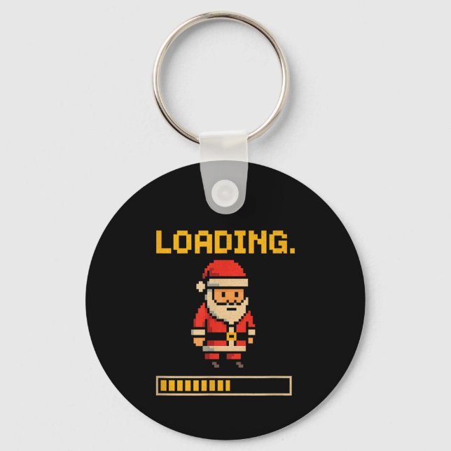 Xel Santa Loading Retro Christmas Gamer Shirt  Keychain (Front)