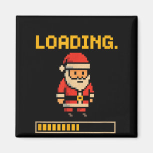 Xel Santa Loading Retro Christmas Gamer Shirt Magnet