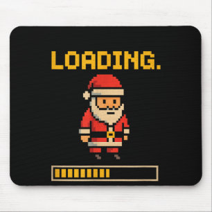 Xel Santa Loading Retro Christmas Gamer Shirt  Mouse Pad