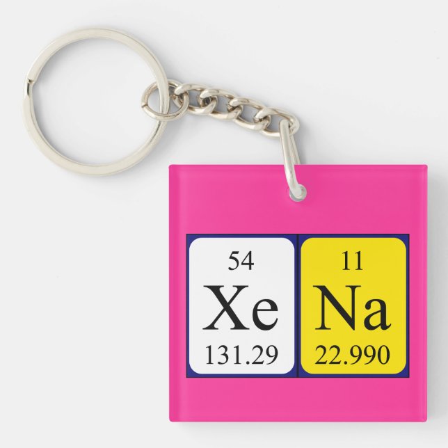 Xena periodic table name keyring (Front)
