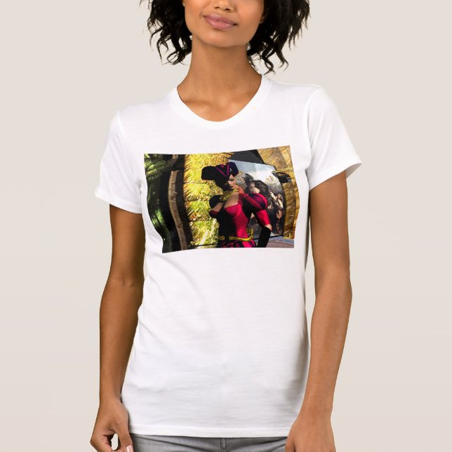 XENIA EXPLORES HYPERION'S ORBITER T-Shirt (Front)