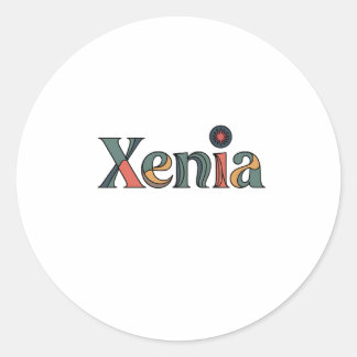 xenia name classic round sticker