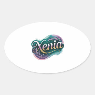 Xenia Name  Oval Sticker