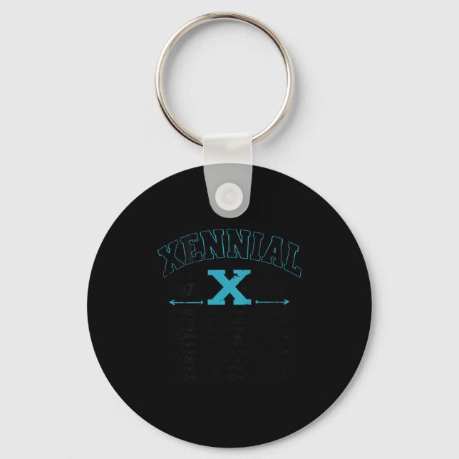 Xennial Generation X 1970s 1980s Millennial Gen X  Keychain (Front)