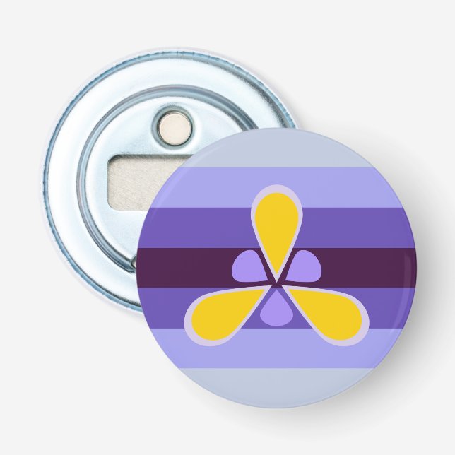 Xenogender Iris Button Bottle Opener (Front)