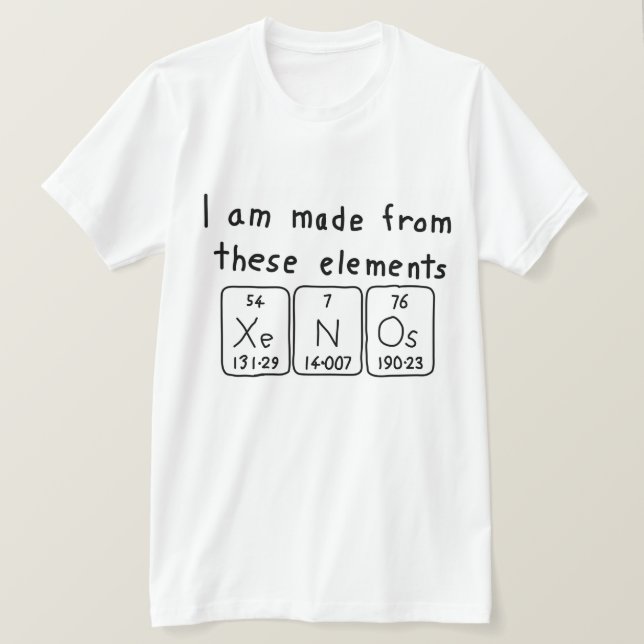 Xenos periodic table name shirt (Design Front)