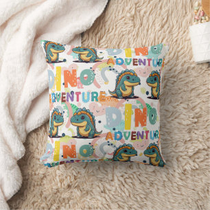 Xenotarsosaurus dinosaur Adventure  Throw Pillow