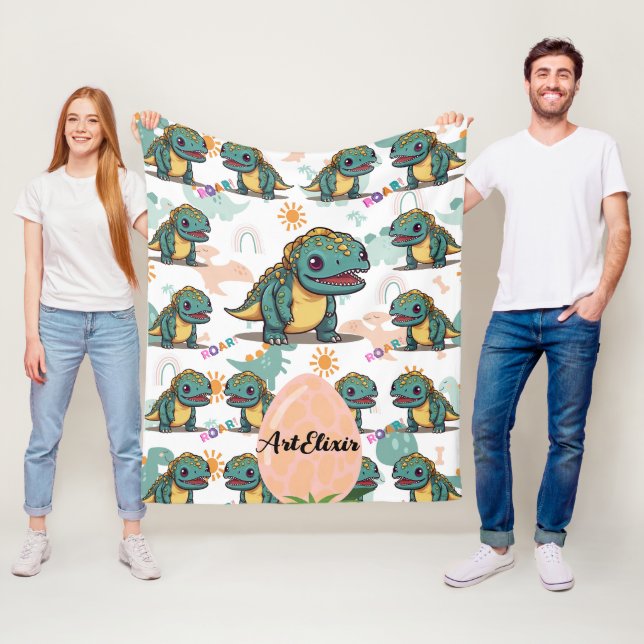 Xenotarsosaurus dinosaur Cute Kawaii  Fleece Blanket (In Situ)