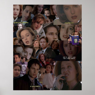 XFiles  Mulder and Scully Collage Poster