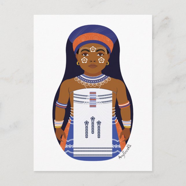 Xhosa, South African Matryoshka Postcard (Front)