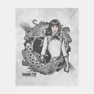 Xialing Dragon Watercolor Fleece Blanket