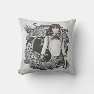 Xialing Dragon Watercolor Throw Pillow