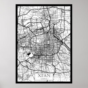 Xi'An China Map Poster
