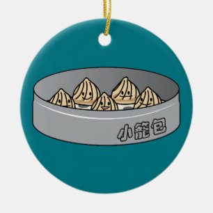 Xiaolongbao Chinese Soup Dumpling Dim Sum Bun Ceramic Ornament